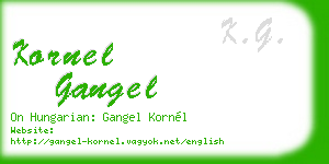 kornel gangel business card